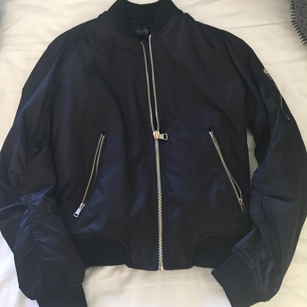 Topshop Black Bomber Jacket